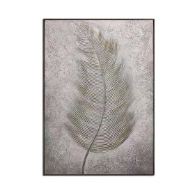 100% Hand Painted Abstract Texture Feather Picture Oil Painting Canvas Wall Art Unframed Artwork Home Good Wall Decor Panel (size: 90X120cm)